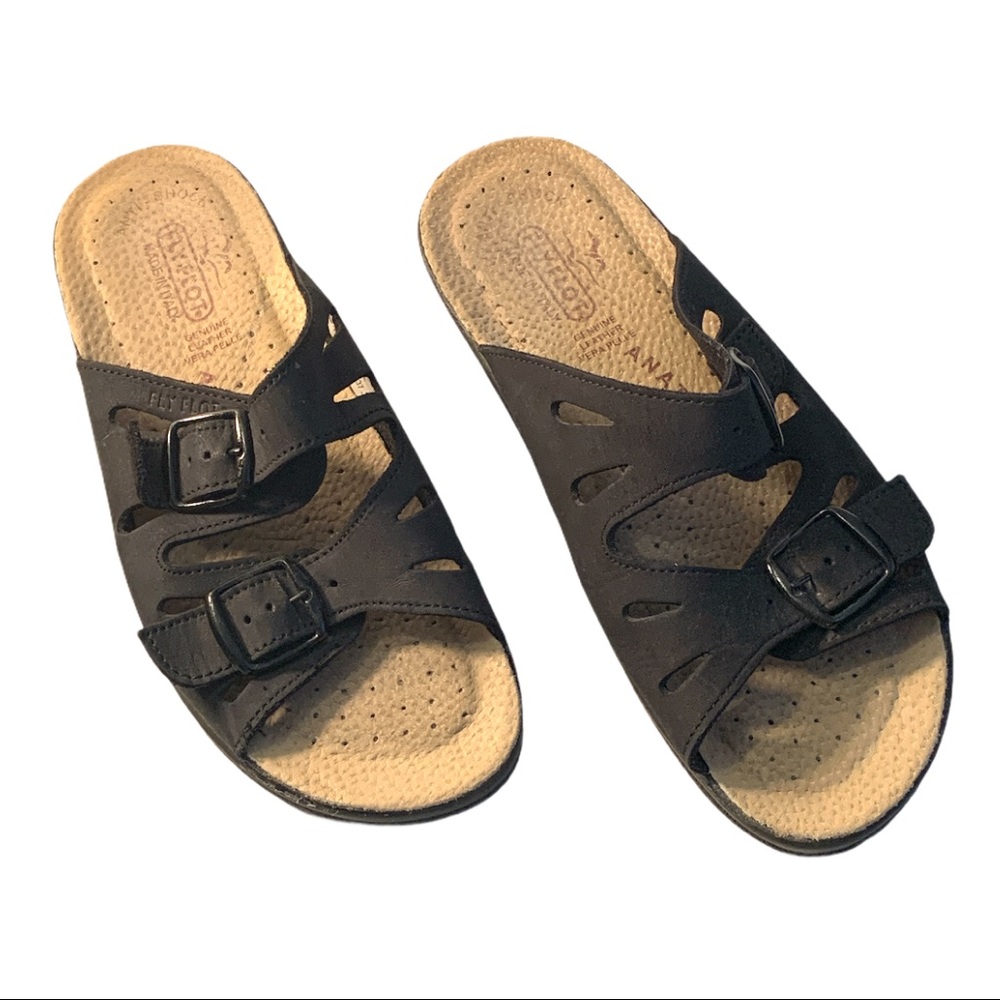 Fly Flot Italy 💯% Leather open Toe Sandals Adjustable Straps